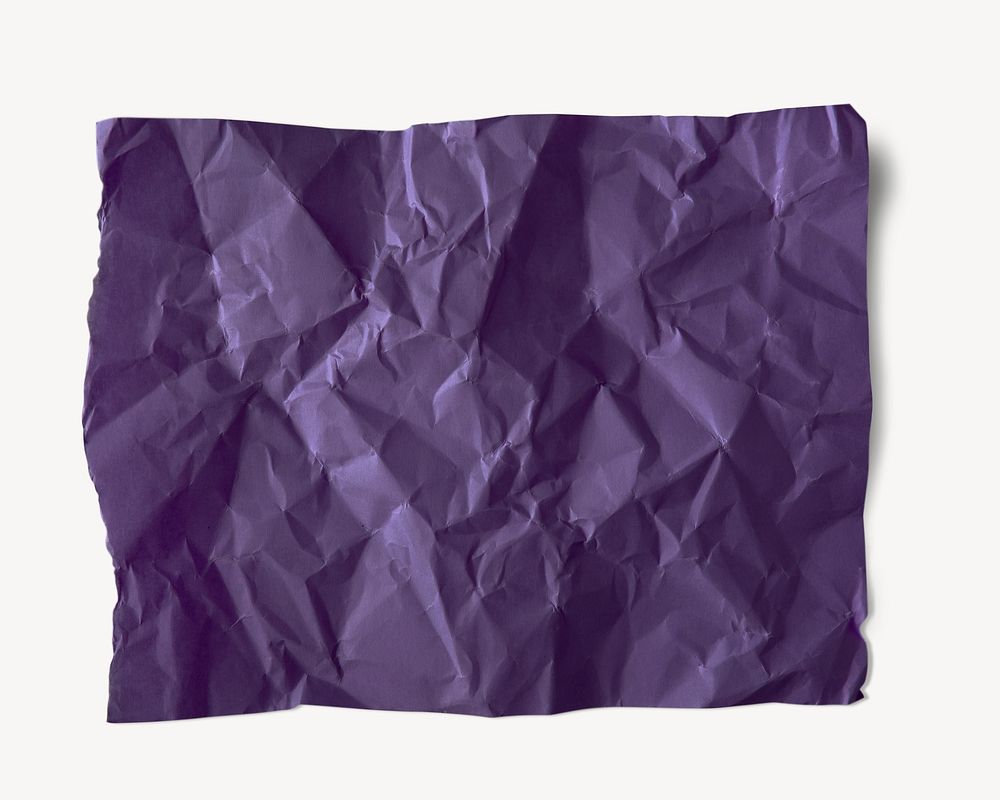 Purple crumpled paper collage element psd