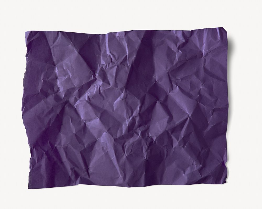 Purple crumpled paper collage element
