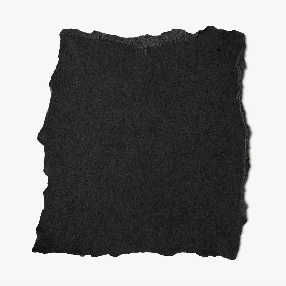 Black ripped paper note collage element