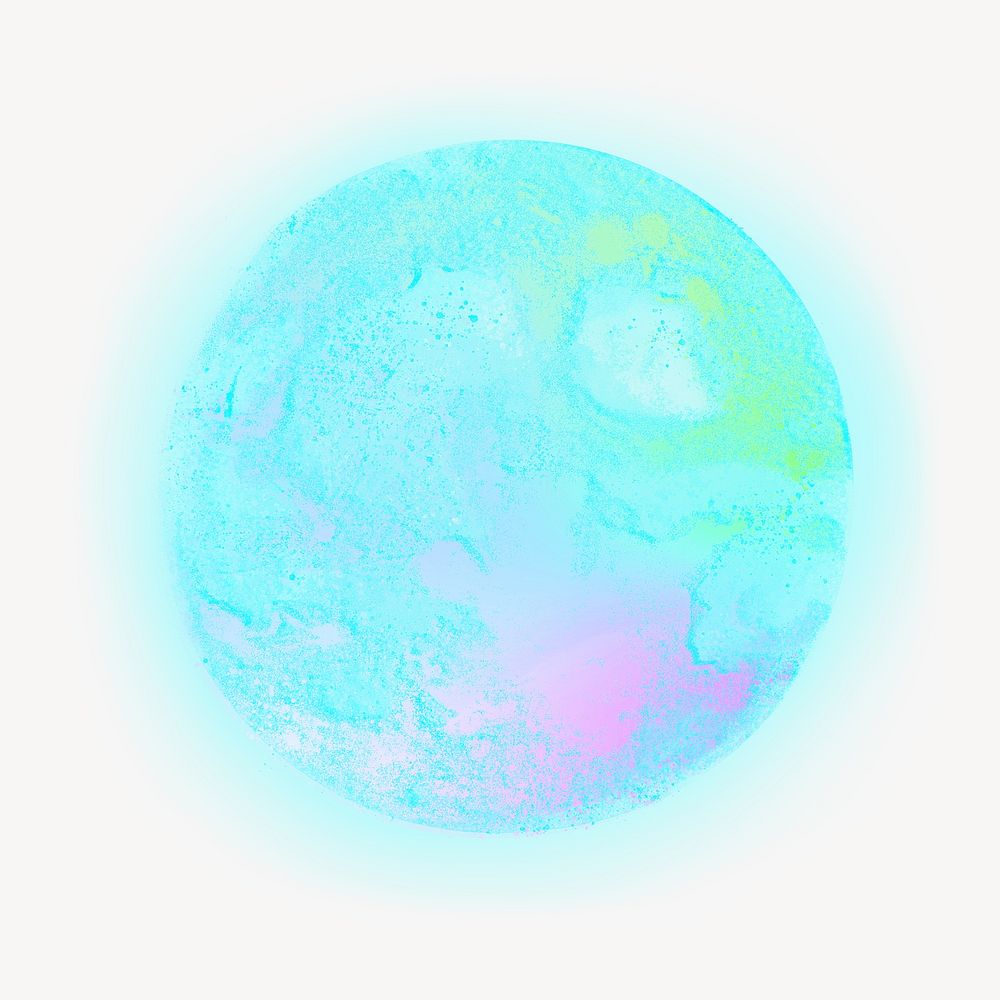 Aesthetic neon earth, paint illustration