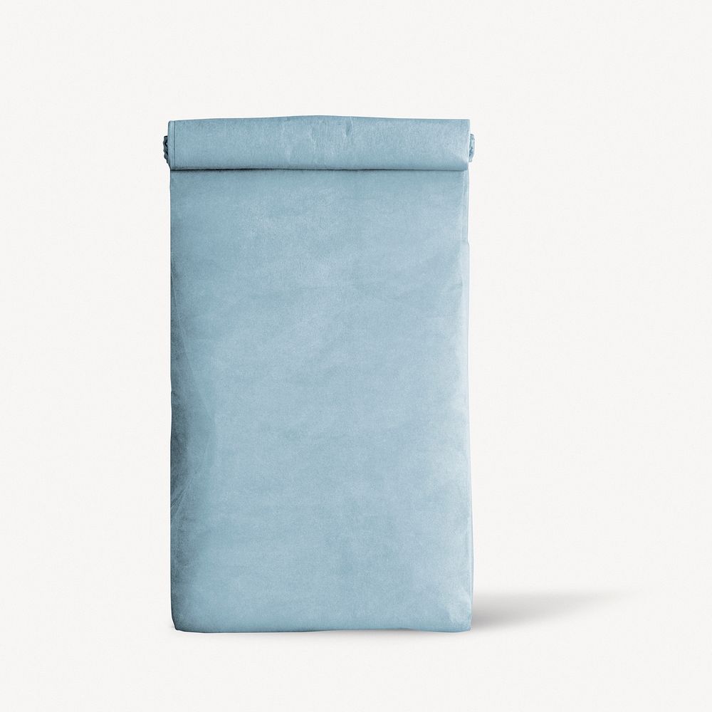Reusable blue paper bag, eco-friendly product packaging