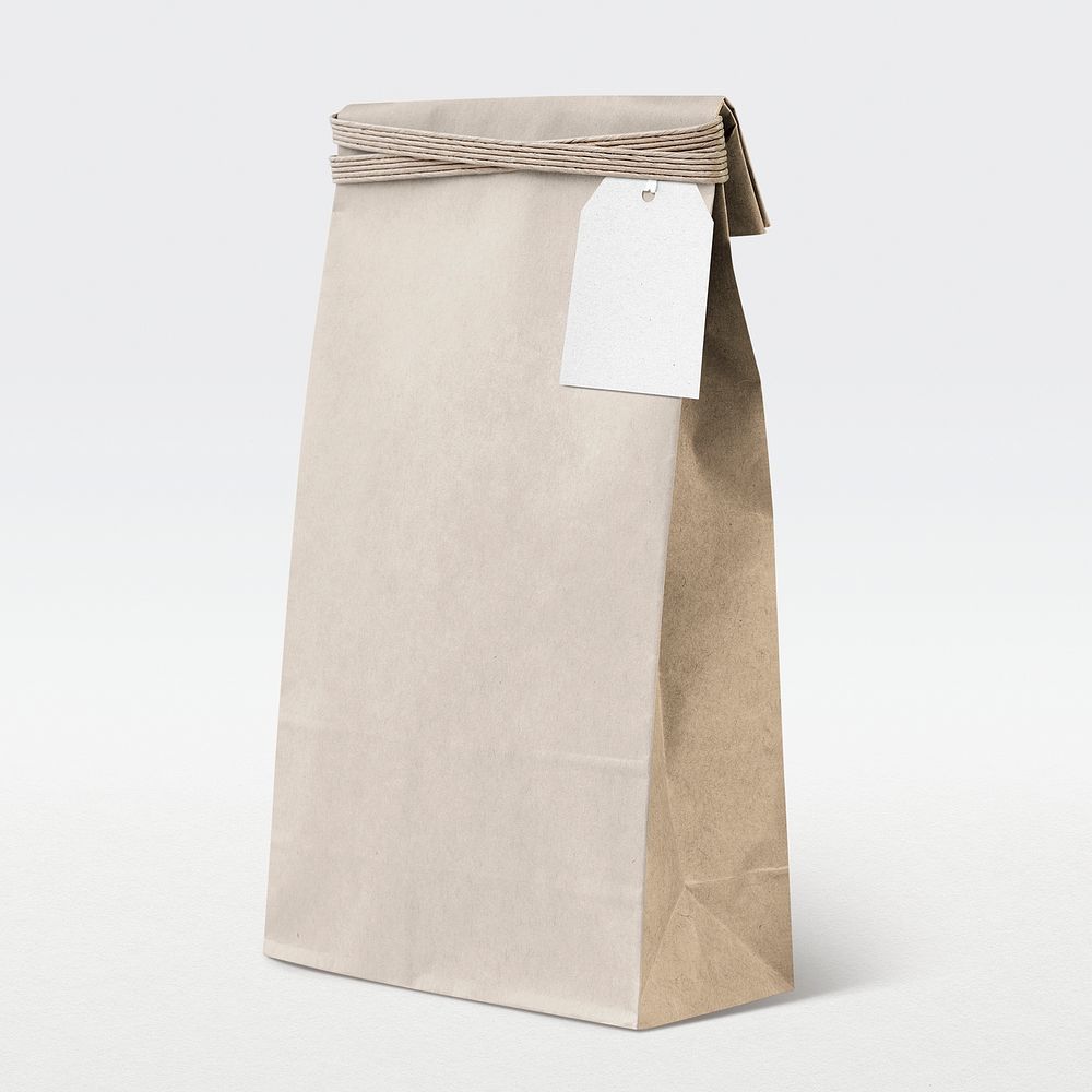 Blank beige paper bag with design space