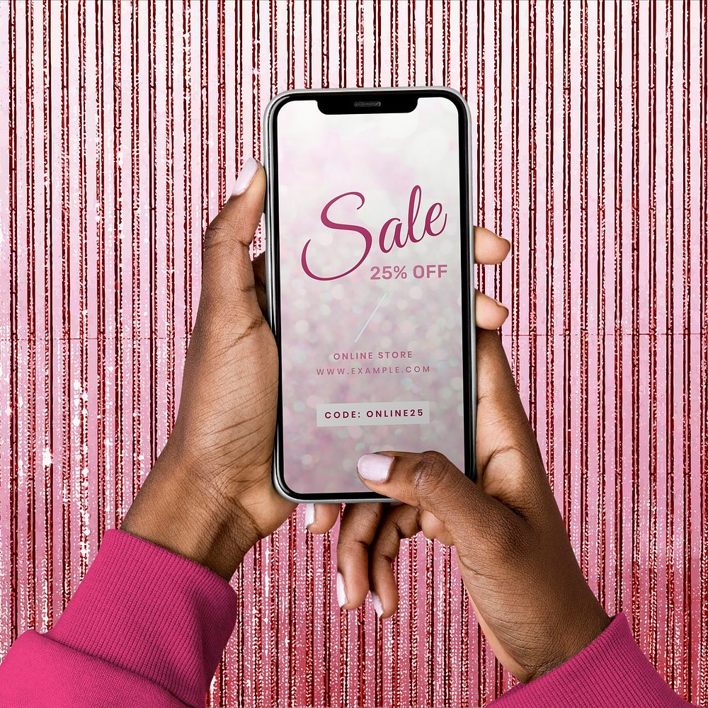 Phone screen mockup, pink aesthetic design space psd