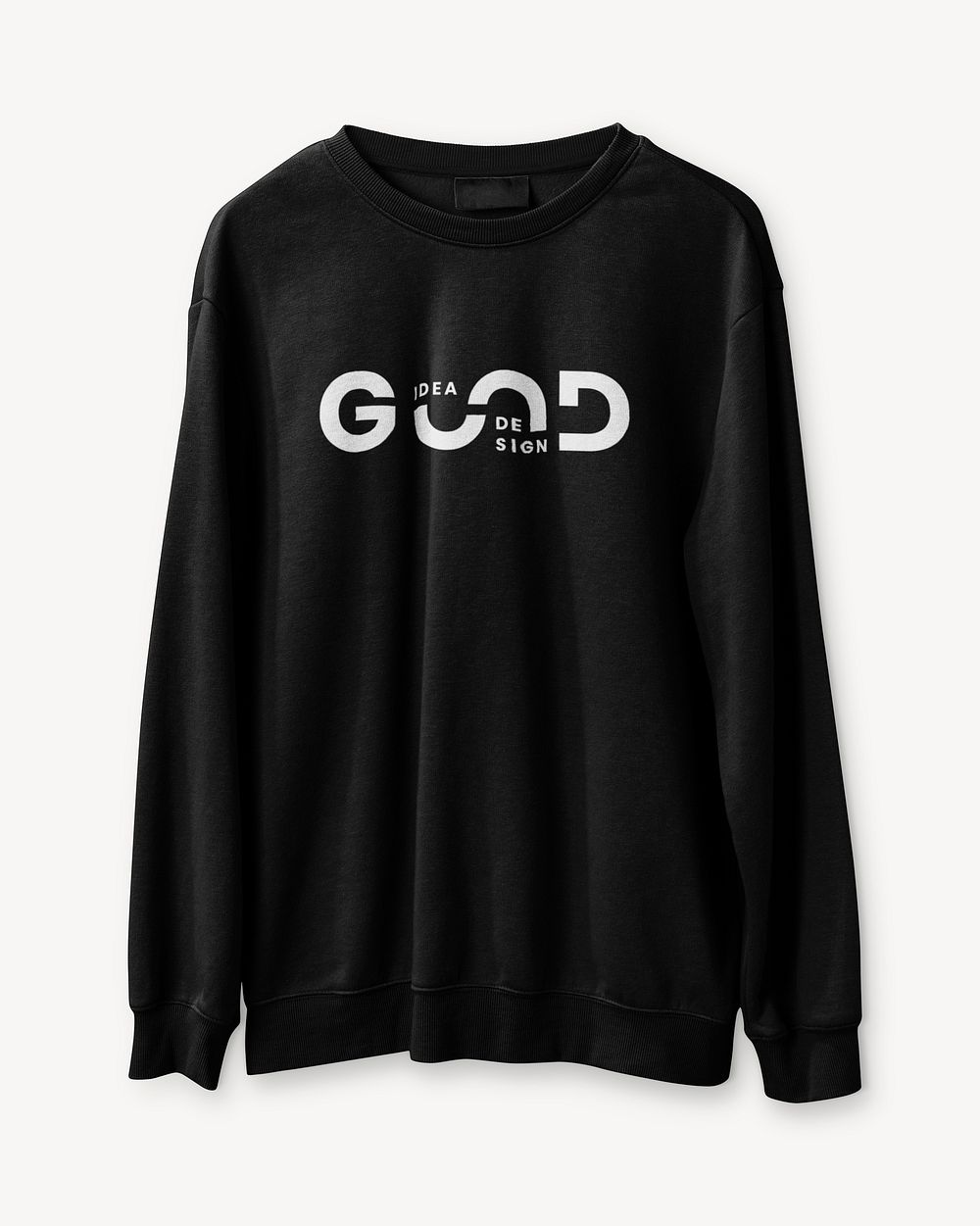 Black long sleeve mockup, men's apparel psd