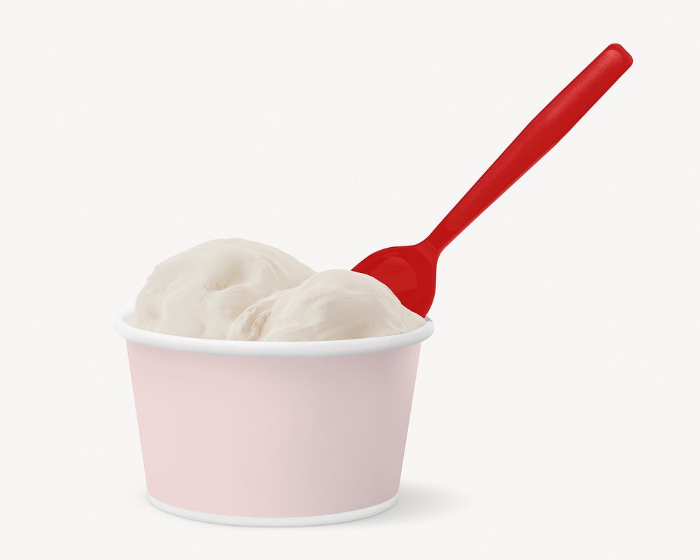 Pink ice-cream cup with blank design space