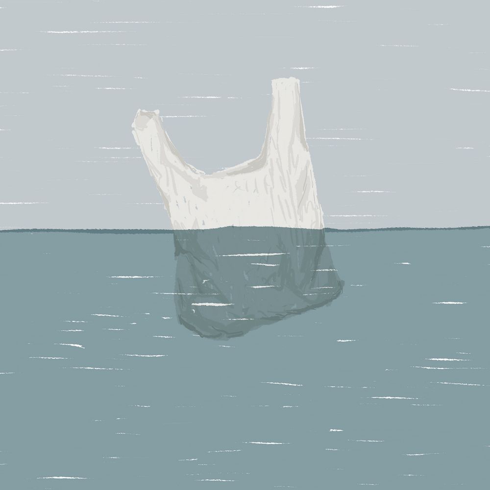 Plastic bag floating in the ocean Premium Photo Illustration rawpixel