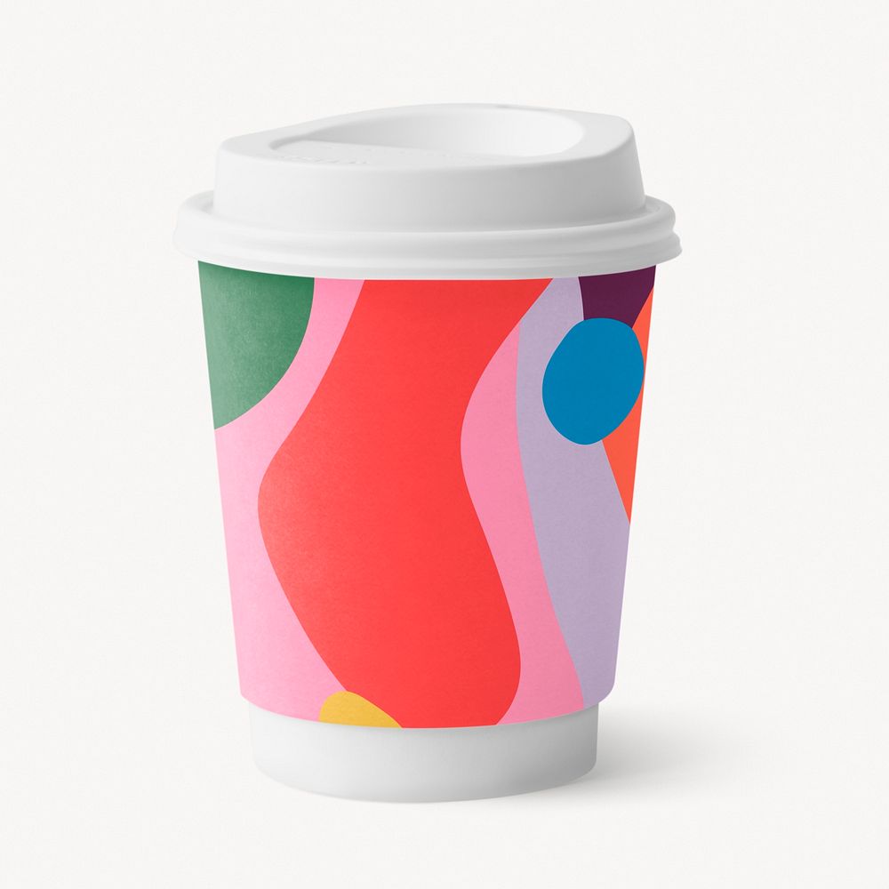 Coffee cup, colorful product packaging design