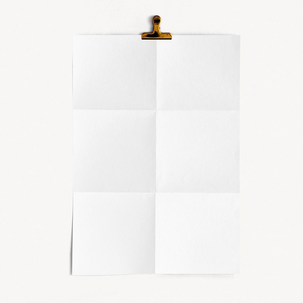 Wrinkled white poster with blank space