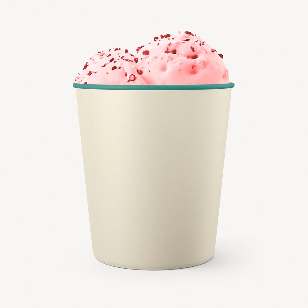 Beige ice-cream container with blank design space