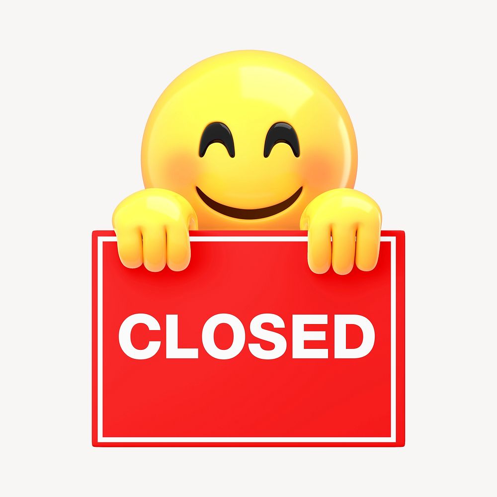 Emoji holding closed sign mockup psd