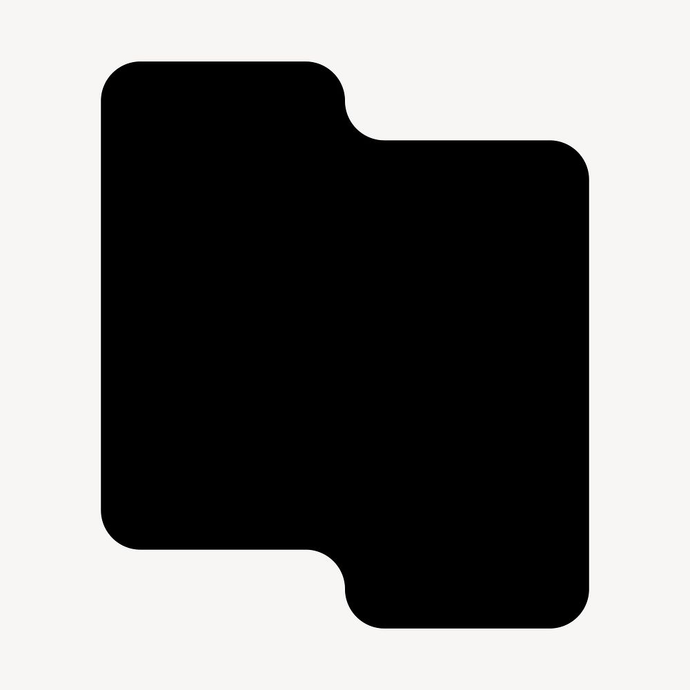 Black abstract shape, flat clip art