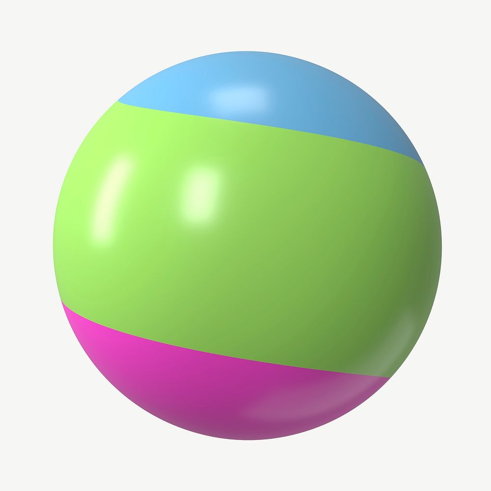 Colorful shiny ball, 3D rendering graphic psd