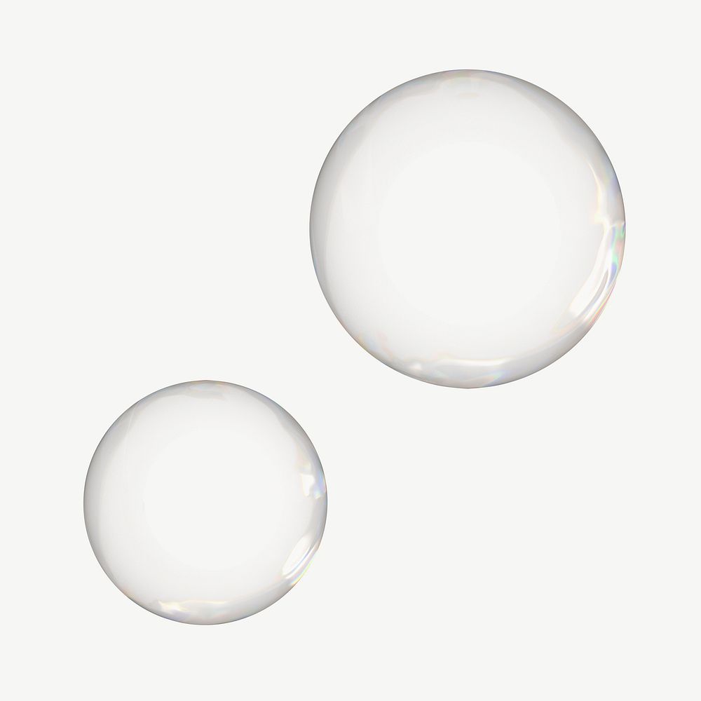 Transparent bubbles, 3D circle shape graphic psd