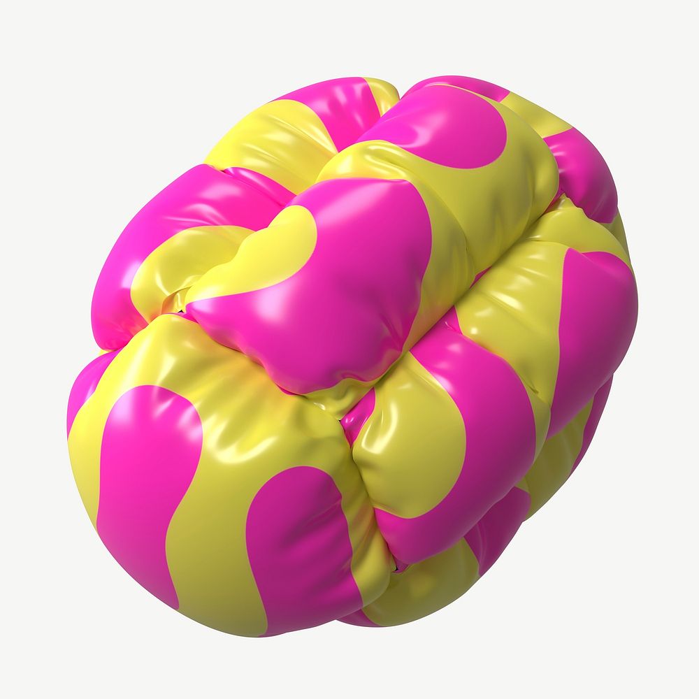 Abstract puff shape, colorful 3D design psd