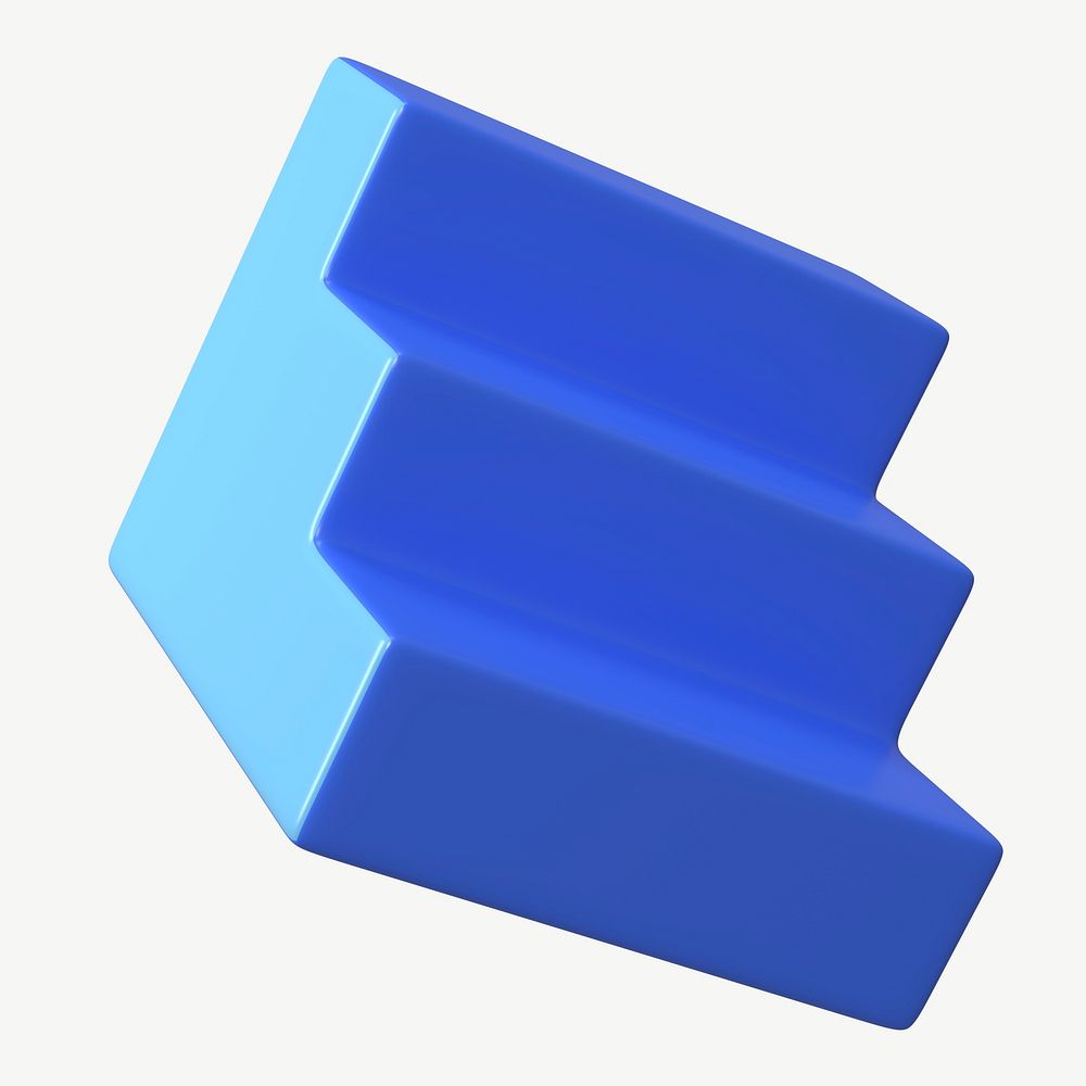 Blue 3D stairs, geometric shape psd