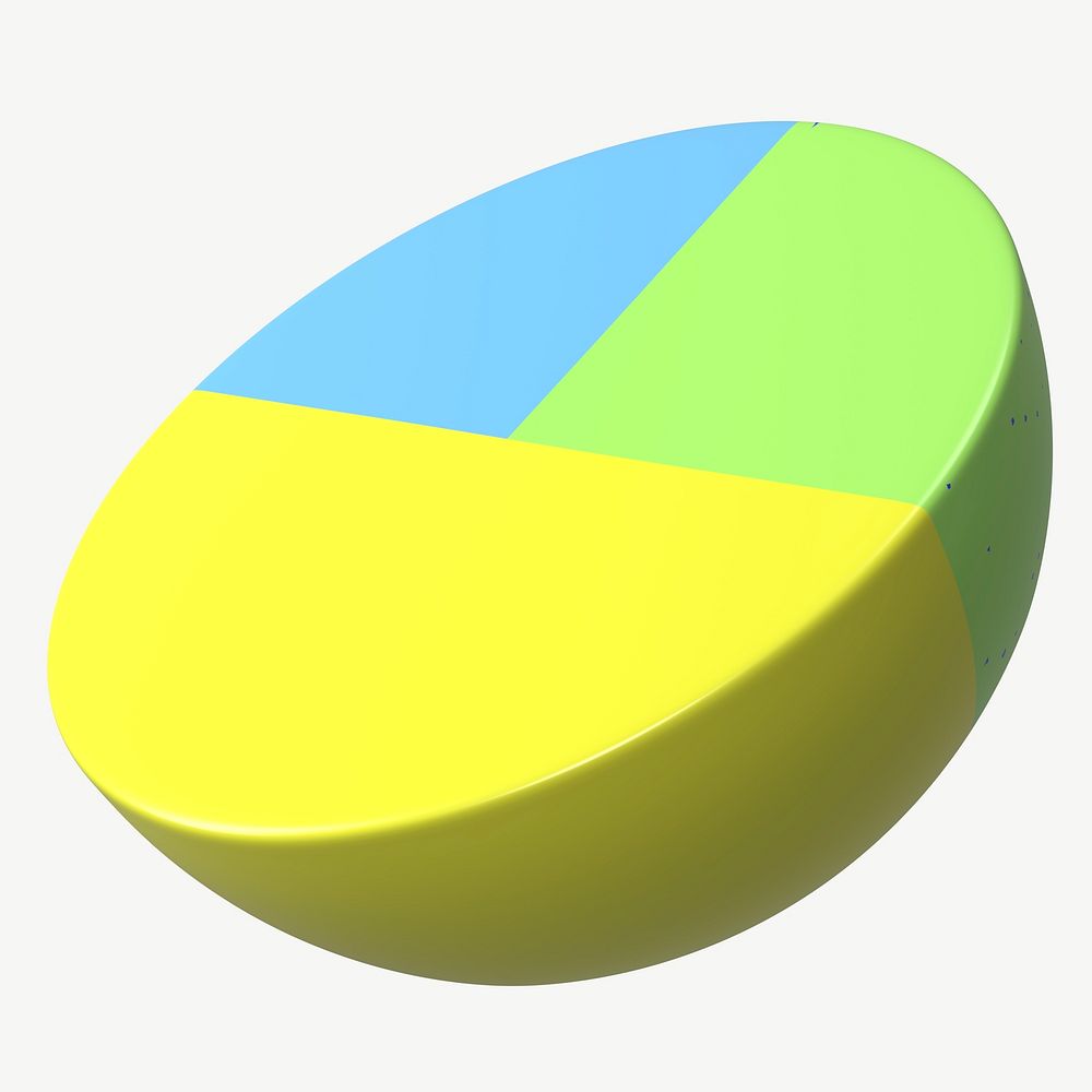 Yellow half-sphere shape, 3D geometric graphic psd
