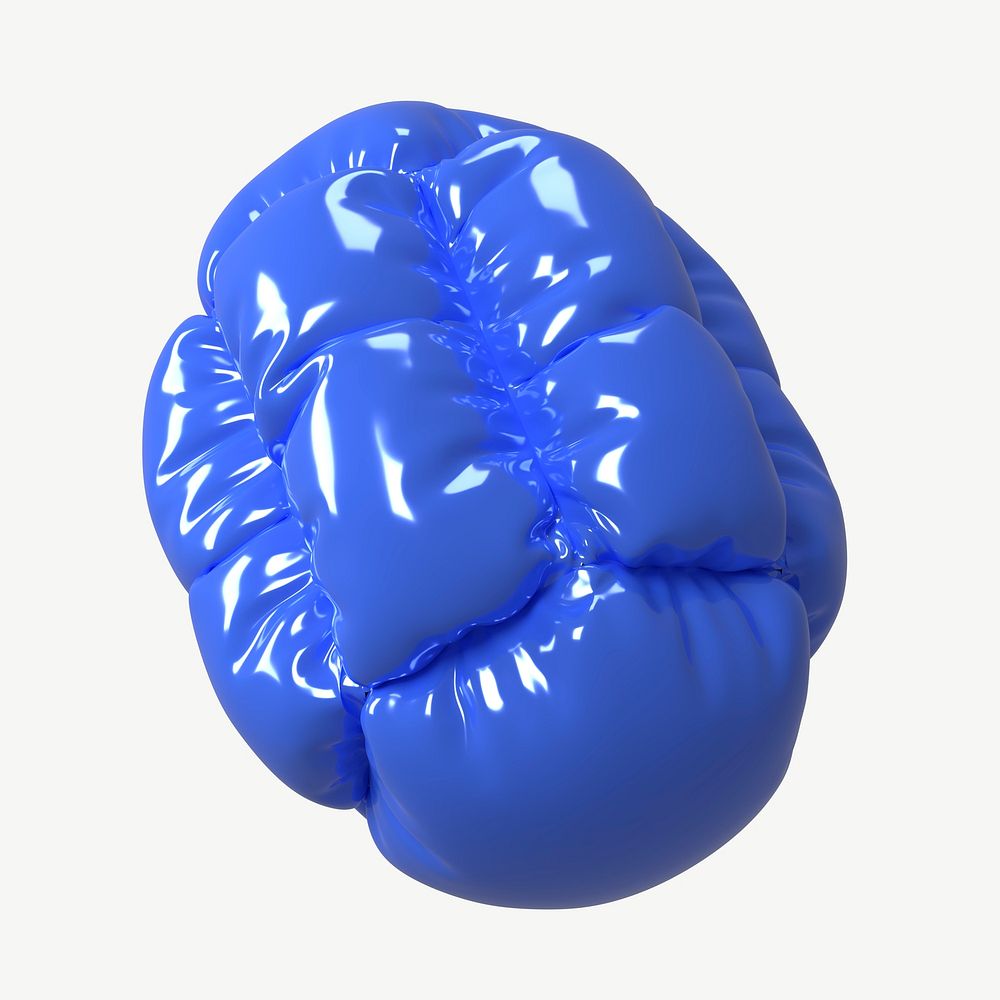 Abstract puff shape, blue 3D design psd