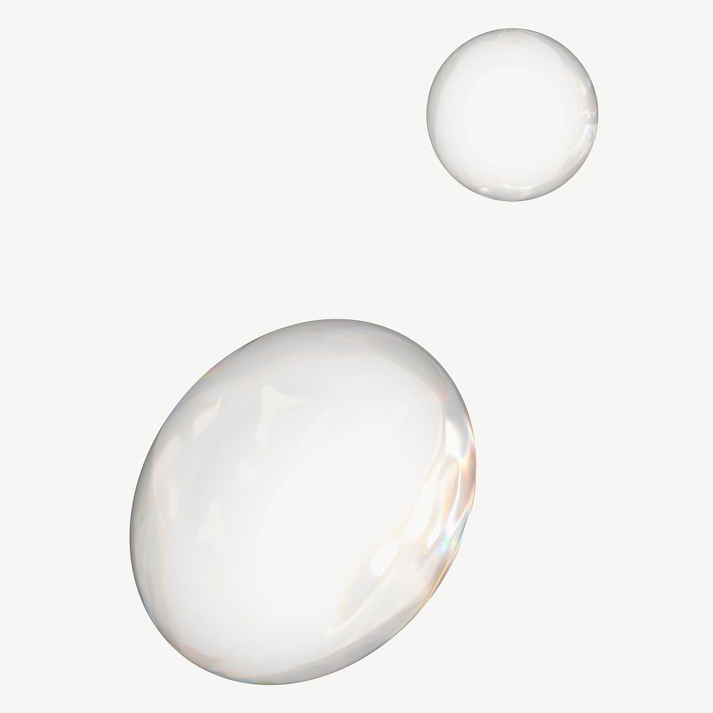 Transparent bubbles, 3D circle shape graphic psd
