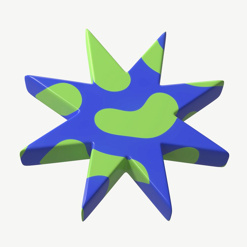 Abstract starburst, 3D geometric shape psd