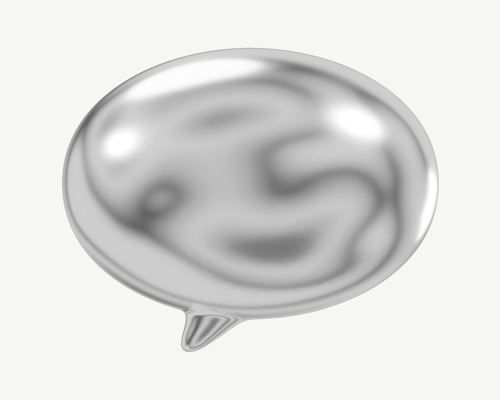 Metallic speech bubble psd