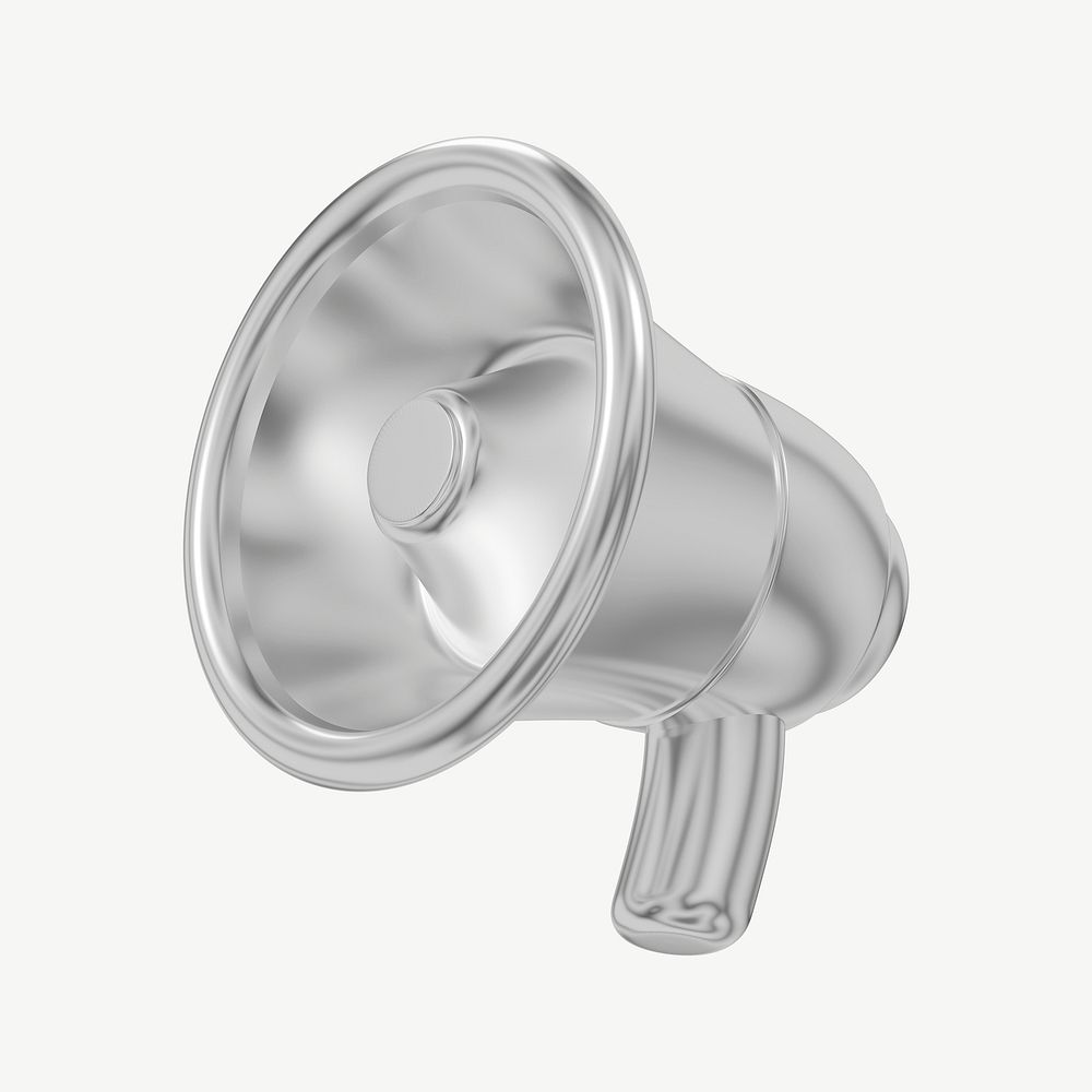 3D metallic megaphone icon psd