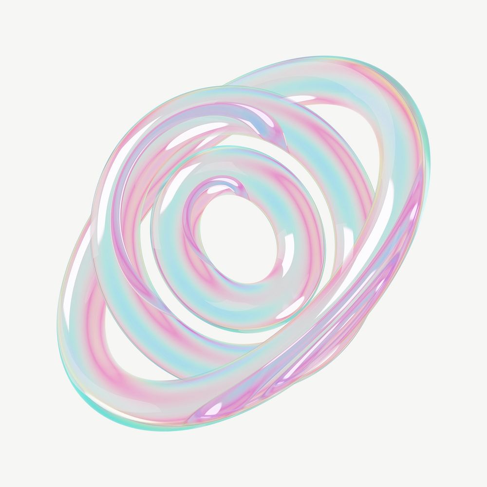 3D abstract holographic ring psd