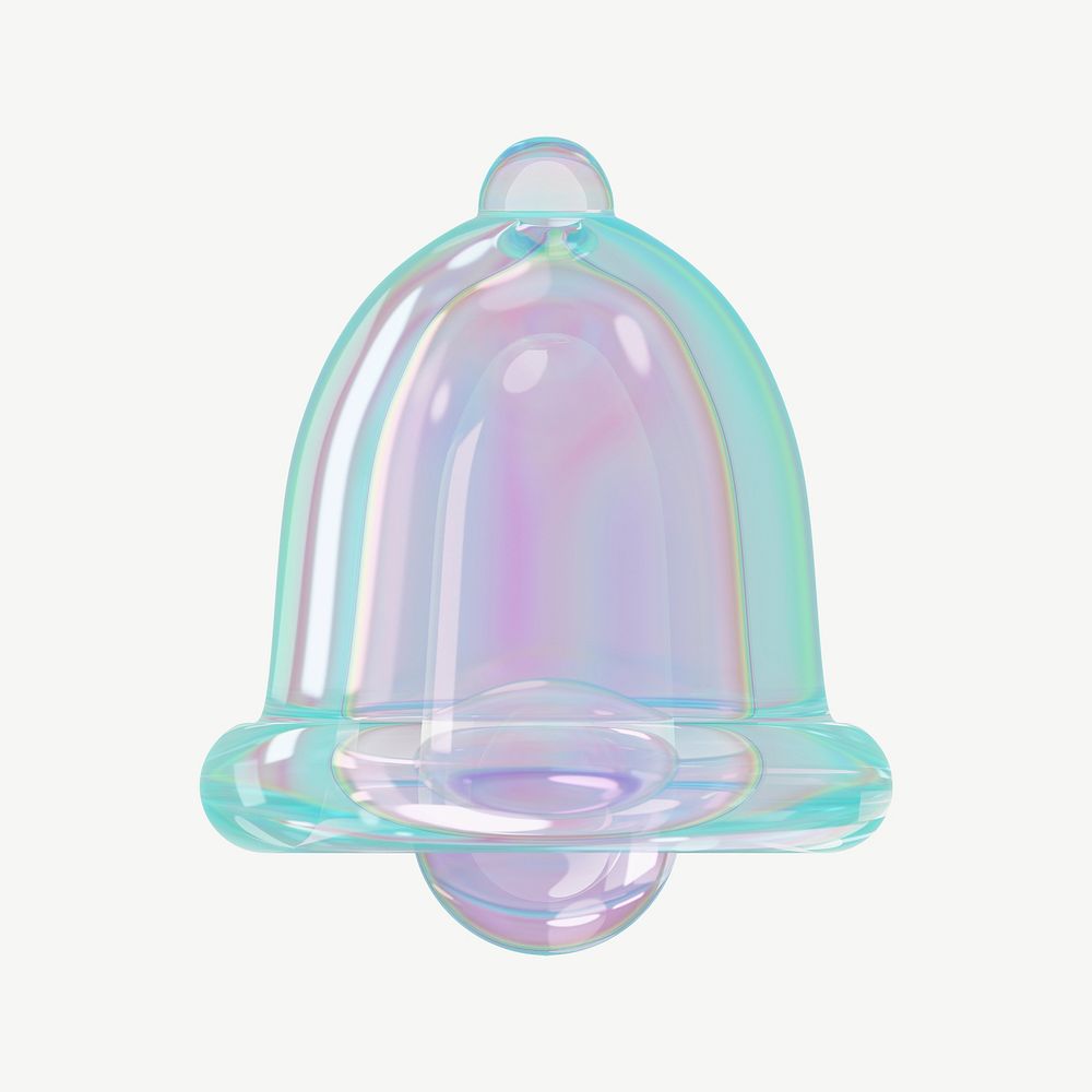 Iridescent bell element, digital remix psd