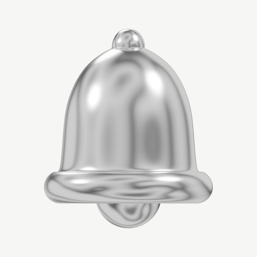 Silver bell element, digital remix psd
