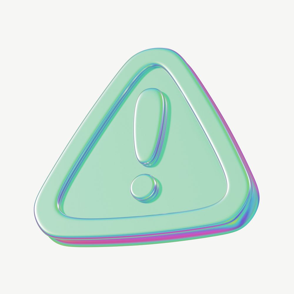 3D metallic caution sign psd