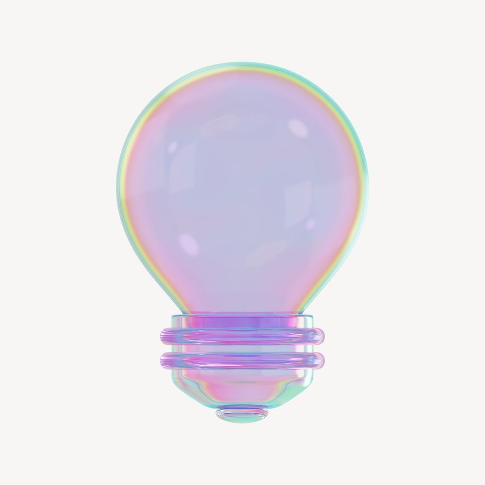 Iridescent light bulb 3D element