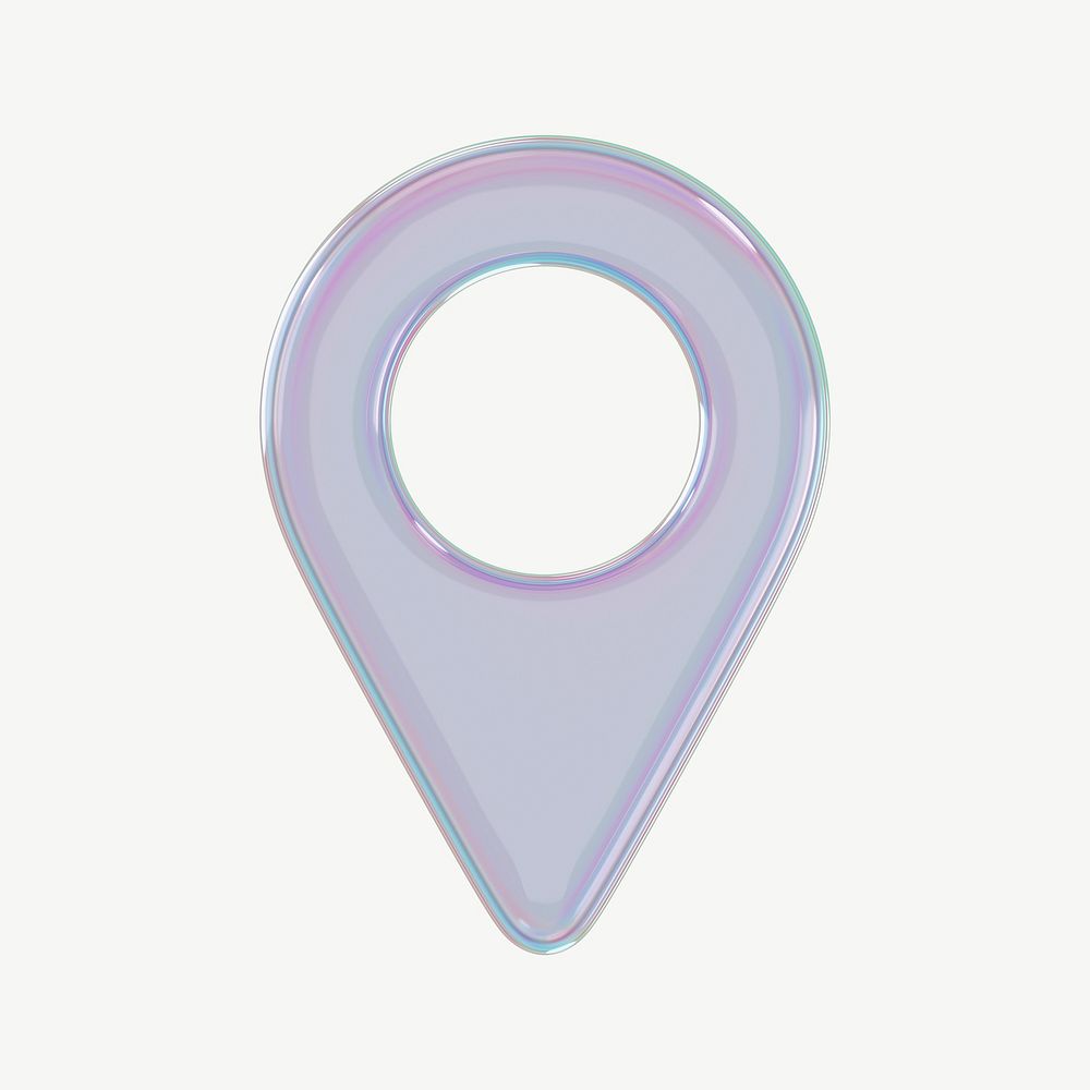 3D holographic location pin psd