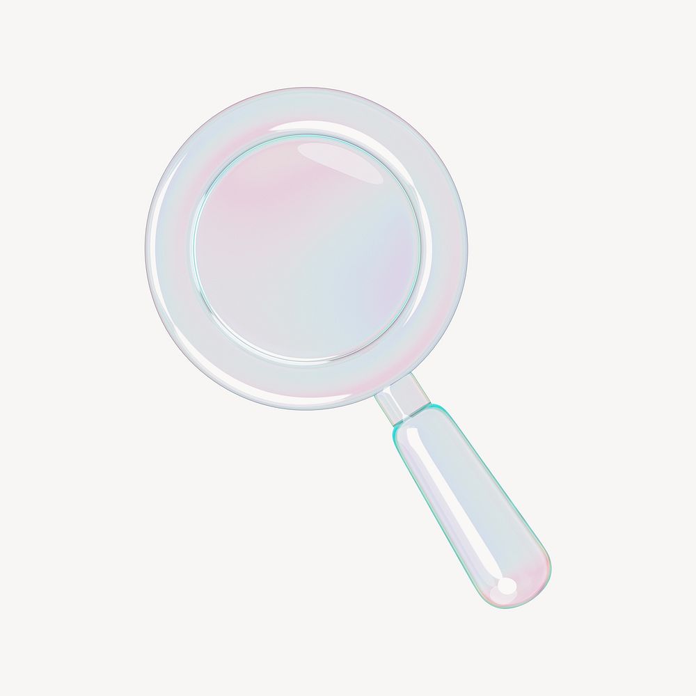 3D holographic magnifying glass icon