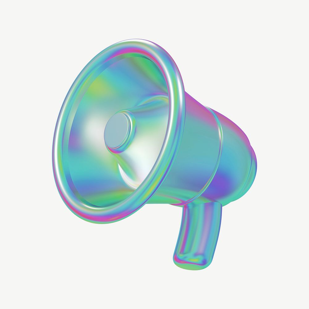 3D metallic megaphone icon psd