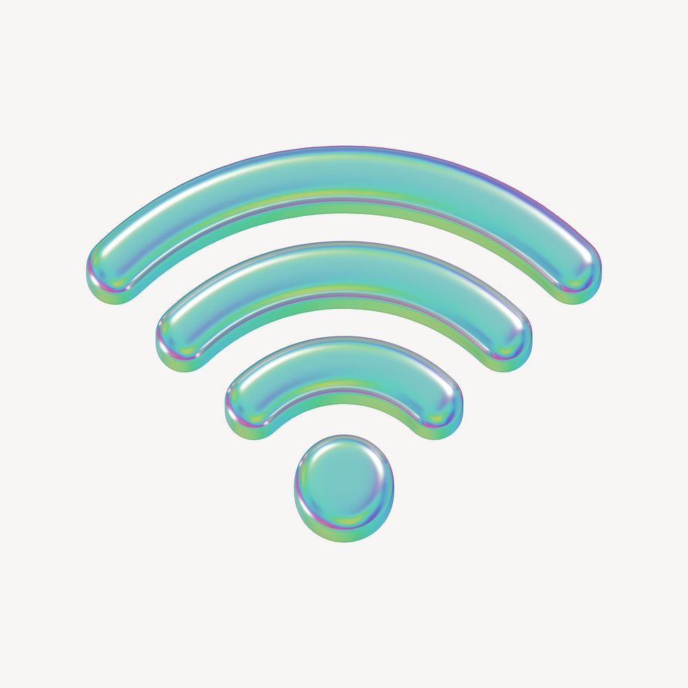 Wifi holographic icon, digital remix design