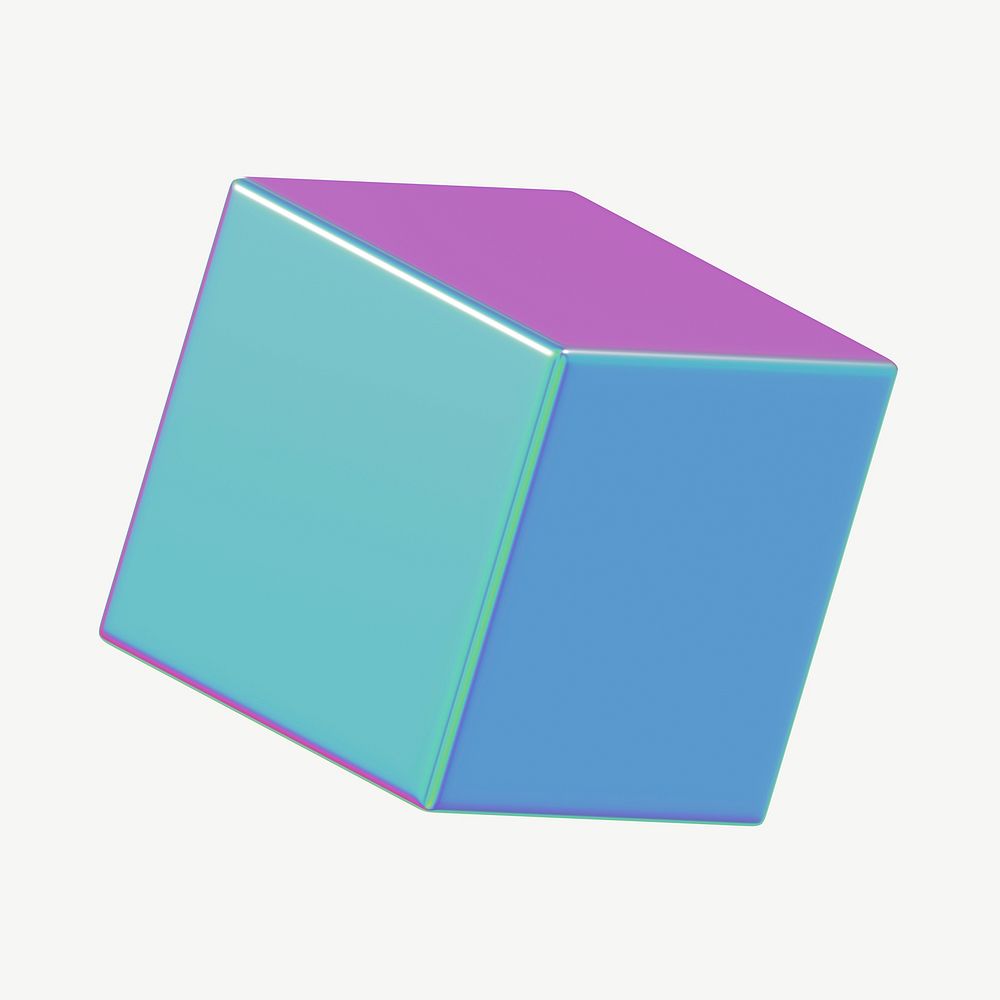 3D metallic cube, geometric shape | Premium PSD - rawpixel