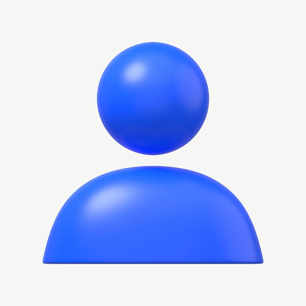 3D blue user profile icon psd