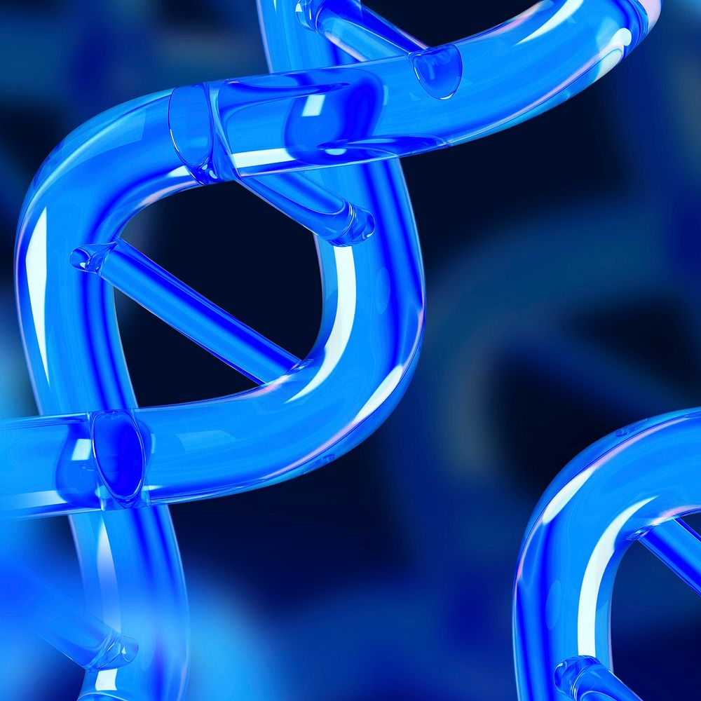 3D DNA double helix background, science technology remix