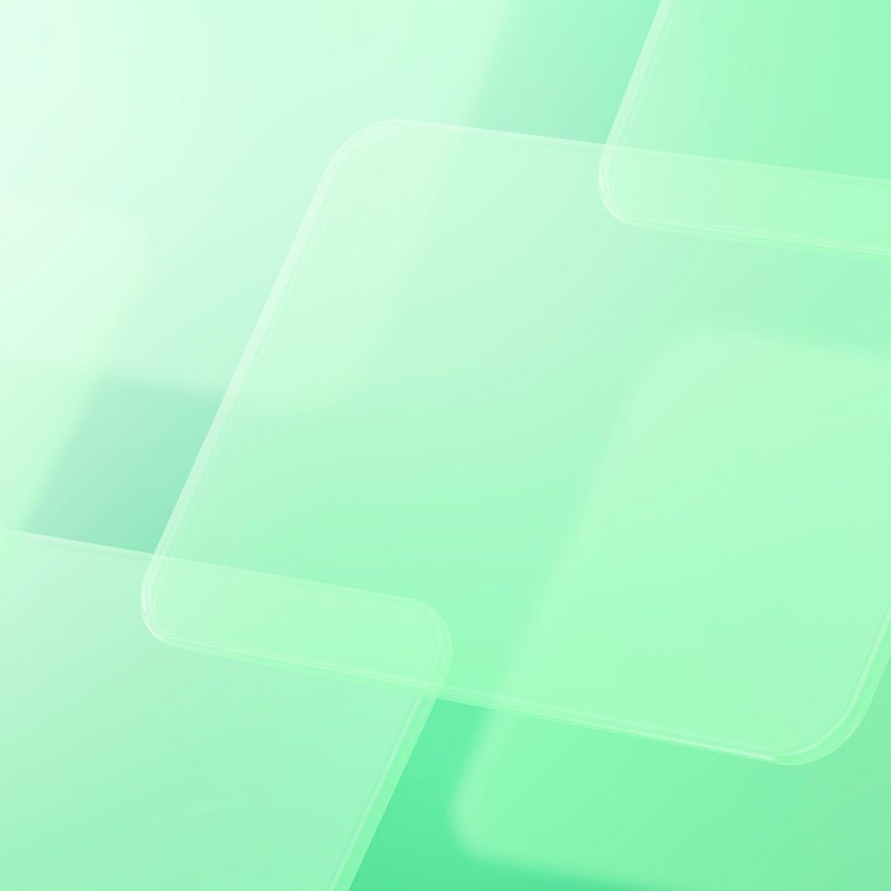 Geometric green squares background, digital remix psd