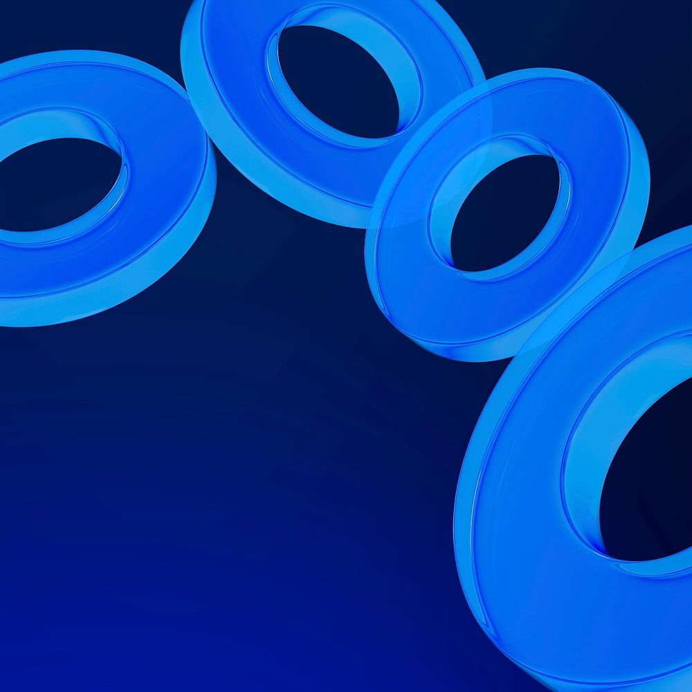 Abstract blue rings background, digital remix psd