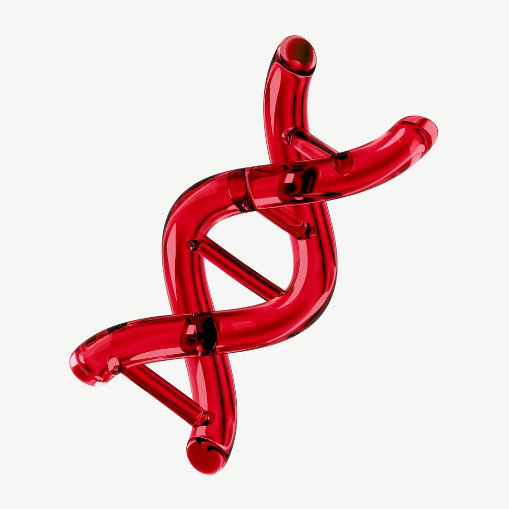 Red 3D DNA helix psd