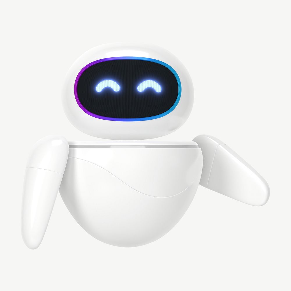 3D happy robot, innovative technology psd