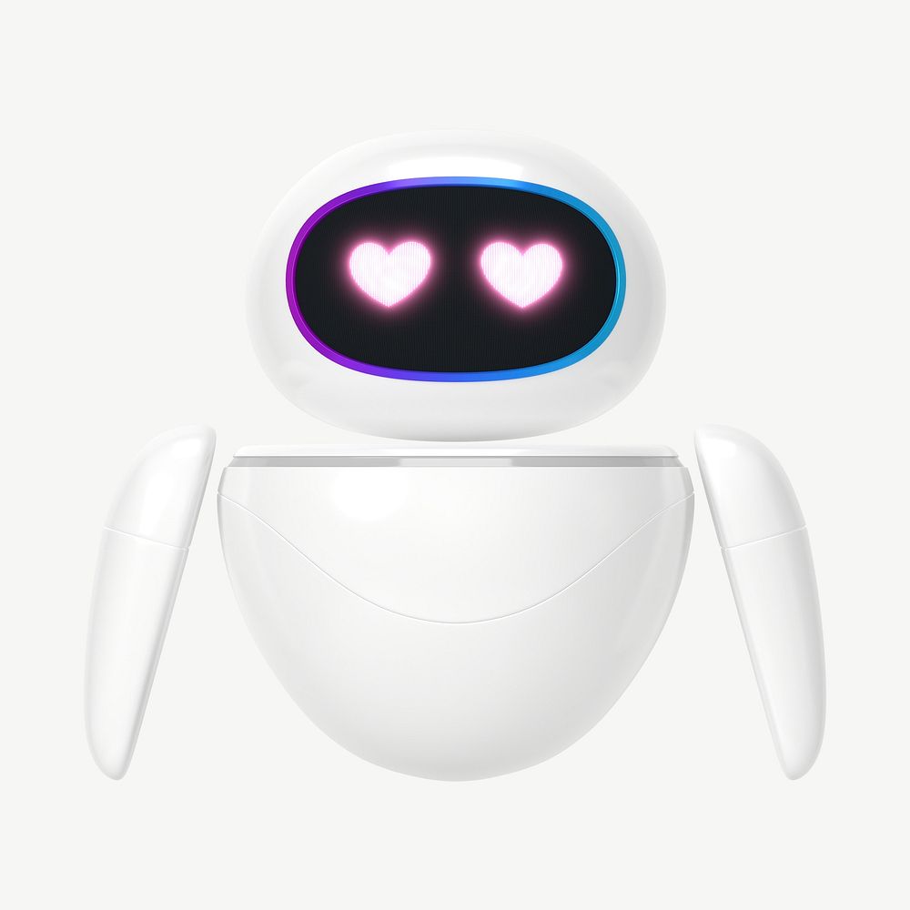 3D in love robot, innovative technology psd