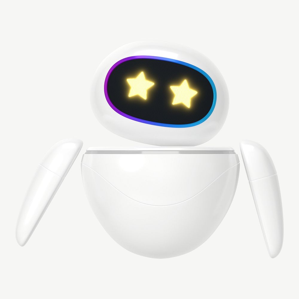 3D star-eyes robot, innovative technology psd