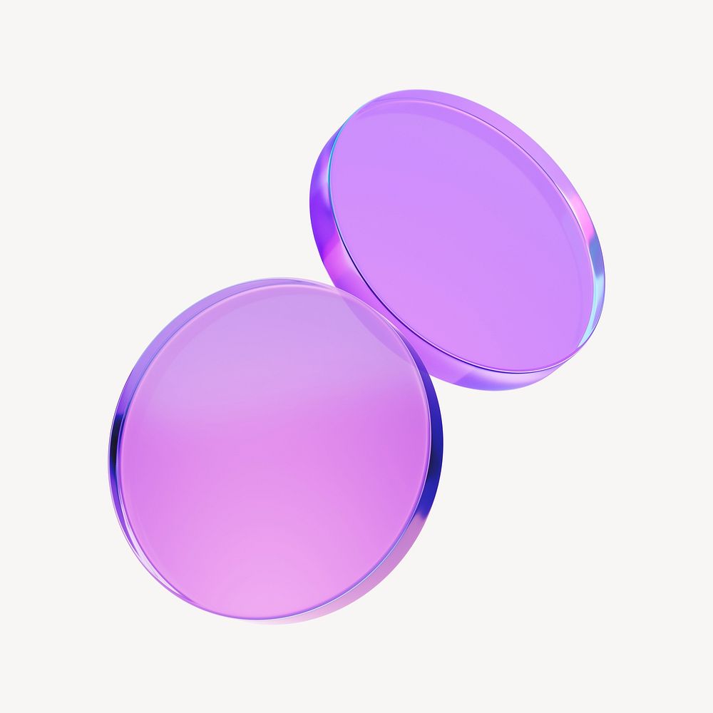 3D purple round shape psd