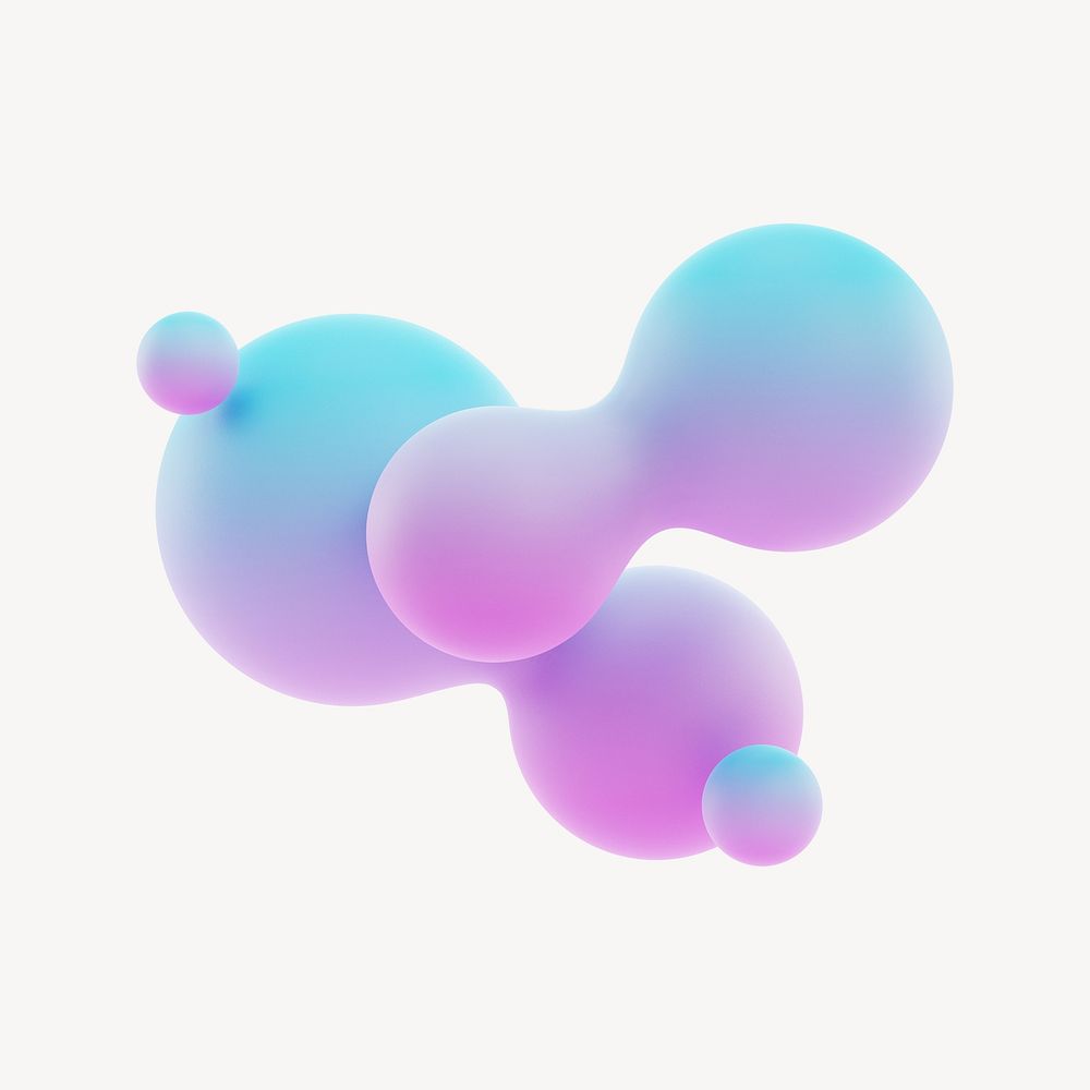 3D gradient pink liquid fluid, abstract shape