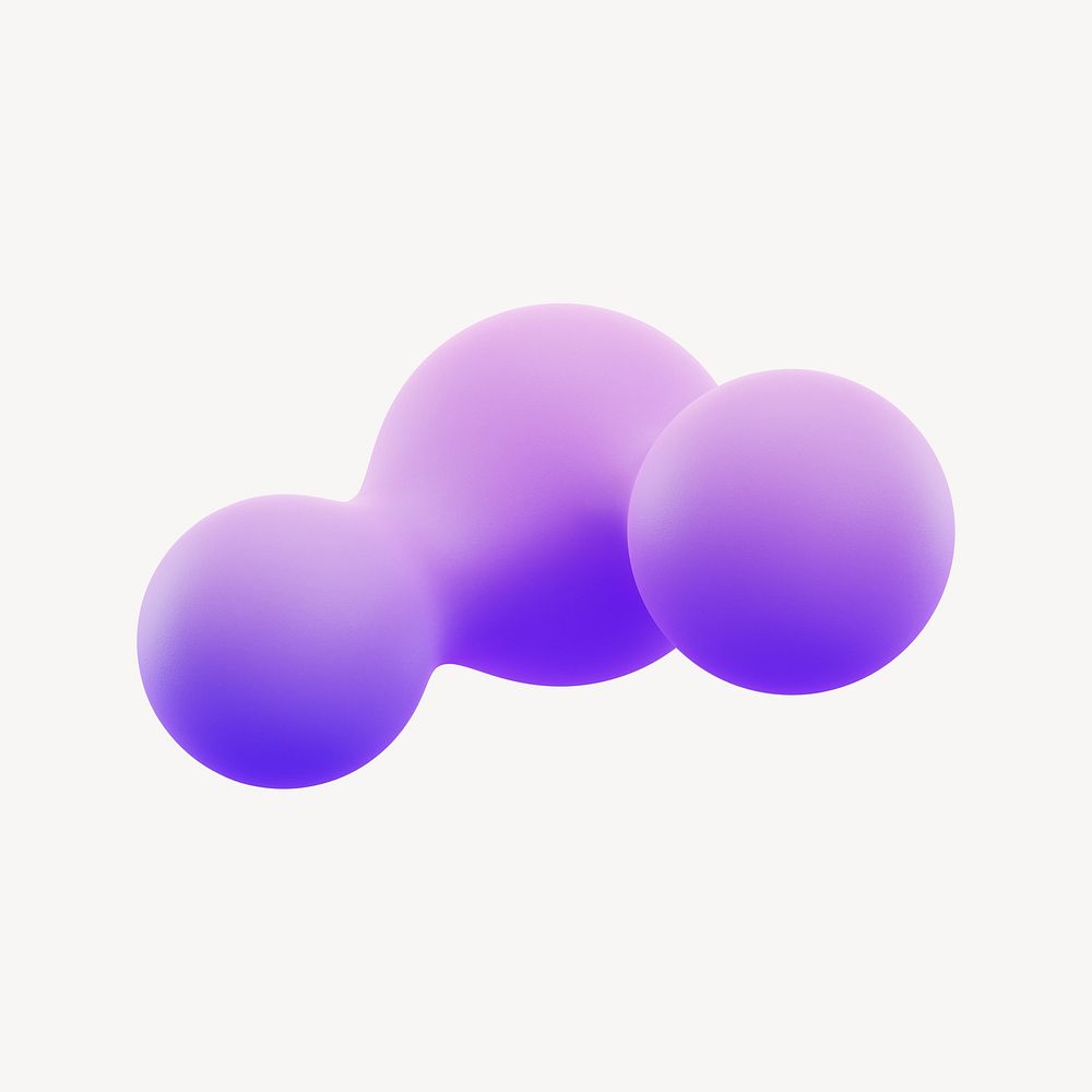 3D gradient purple liquid fluid, abstract shape