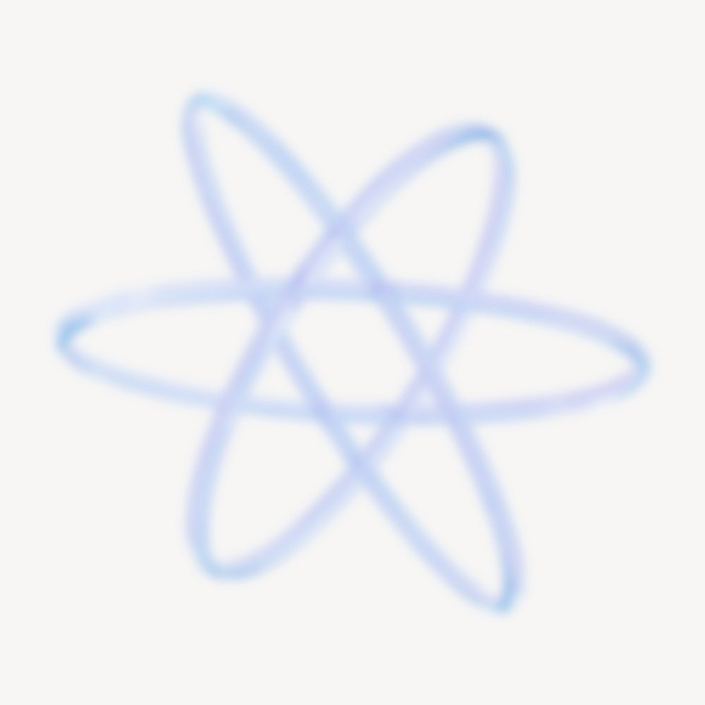 3D blue atom icon