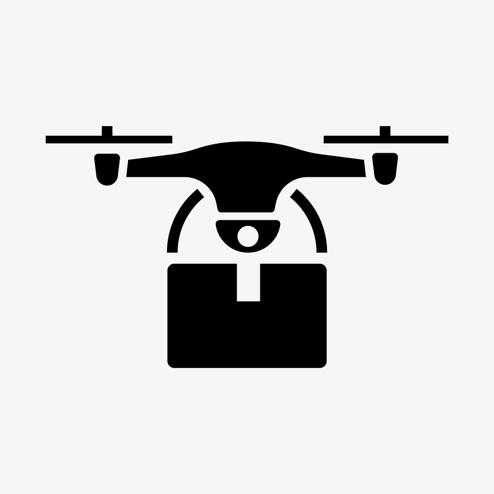 Drone delivery flat icon vector