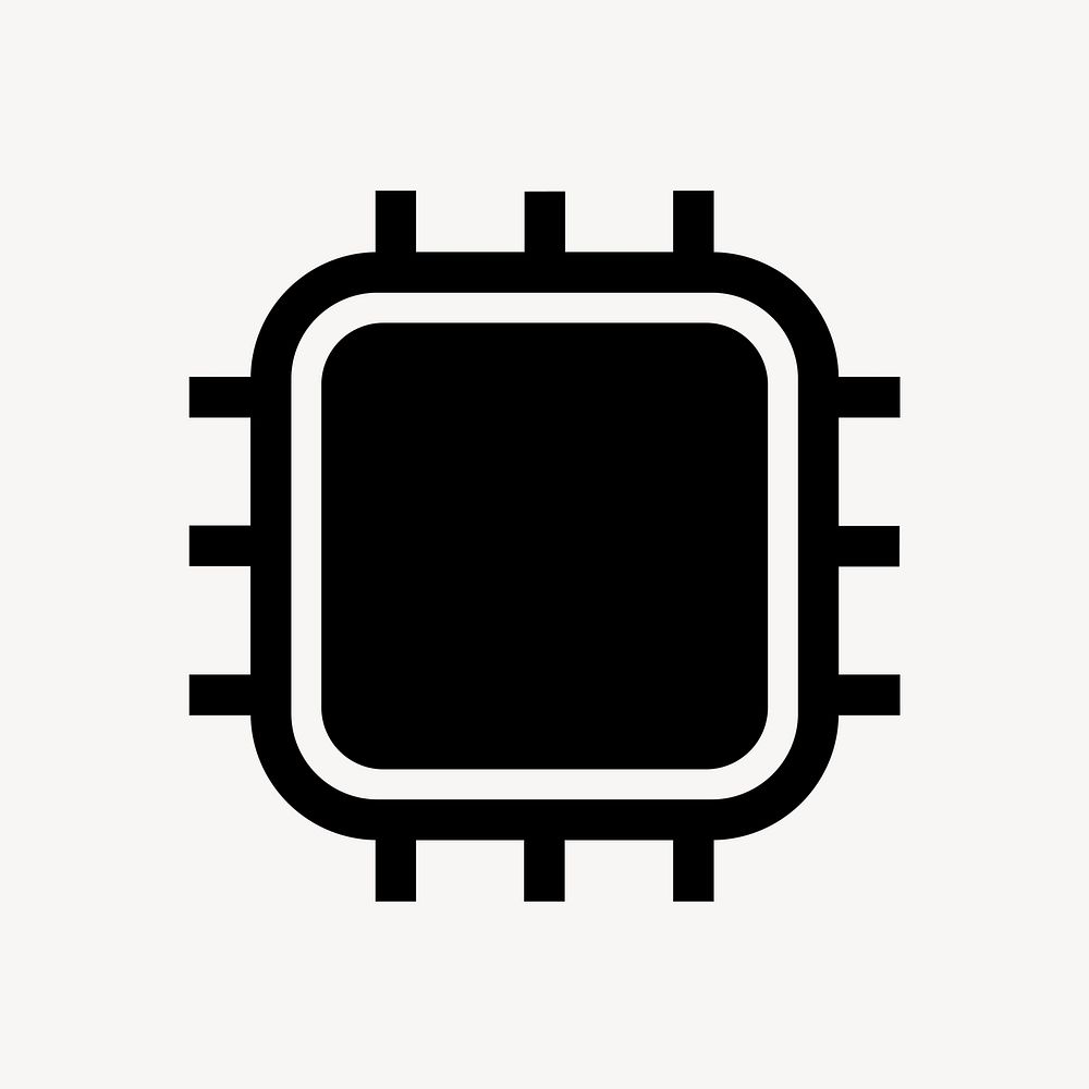 Computer chip  flat icon element vector