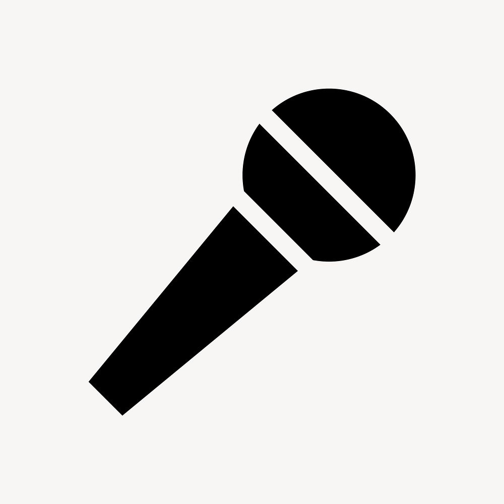 Black microphone flat icon vector